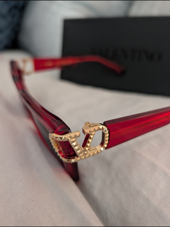 NIB Valentino V-Uno Red Gold Sunglasses VLS-107D-55 Made in Japan MSRP $790 main image 4